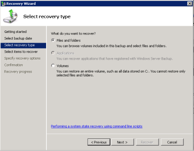 Files and Folders Restore